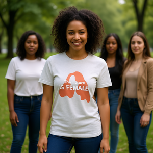 T-shirt The Future Is Female da donna, vestibilità regolare, 100% cotone, girocollo, casual, con stampa femminista, per tutte le stagioni, in tessuto jersey - Product Image 2