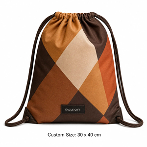 Sacs à dos en toile de coton personnalisés et colorés avec cordon de serrage, imprimés sur mesure, pour le sport, avec logo – Vente en gros - Product Image 1