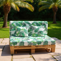 Coussin de palette en mousse haute densité 12 cm - Motif camouflage forêt - Ferme pour siège et oreiller