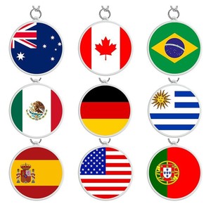 QY Round Flag Plastic Key Chain Country Emblem <b>Keyring</b> Pendant for Gift Souvenir Bag Accessory - Product Image 6