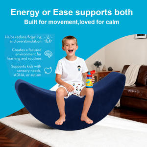 Детское Сенсорное кресло-диван с мягким замшевым чехлом, гибкая активная посадка для игровой комнаты, прочная поролоновая детская качалка - Product Image 3