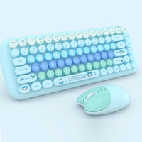 MOFII Mignon Rose Bonbon 100 Touches Clavier Et Souris Sans Fil Combo Machine 2 En 1 Ensemble Clavier Souris