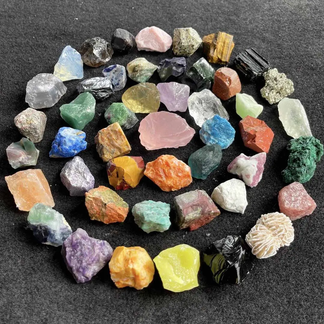 Grosir Batu Alam Jumlah Besar Batu Permata Tidak Rata Mata Harimau Mawar Kuarsa Ametis Reiki Chakra Campuran Kristal Mentah Batu Kasar