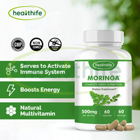Kapsul Bubuk Daun Moringa Label Pribadi OEM 500mg 60 kapsul Kapsul Daun Moringa