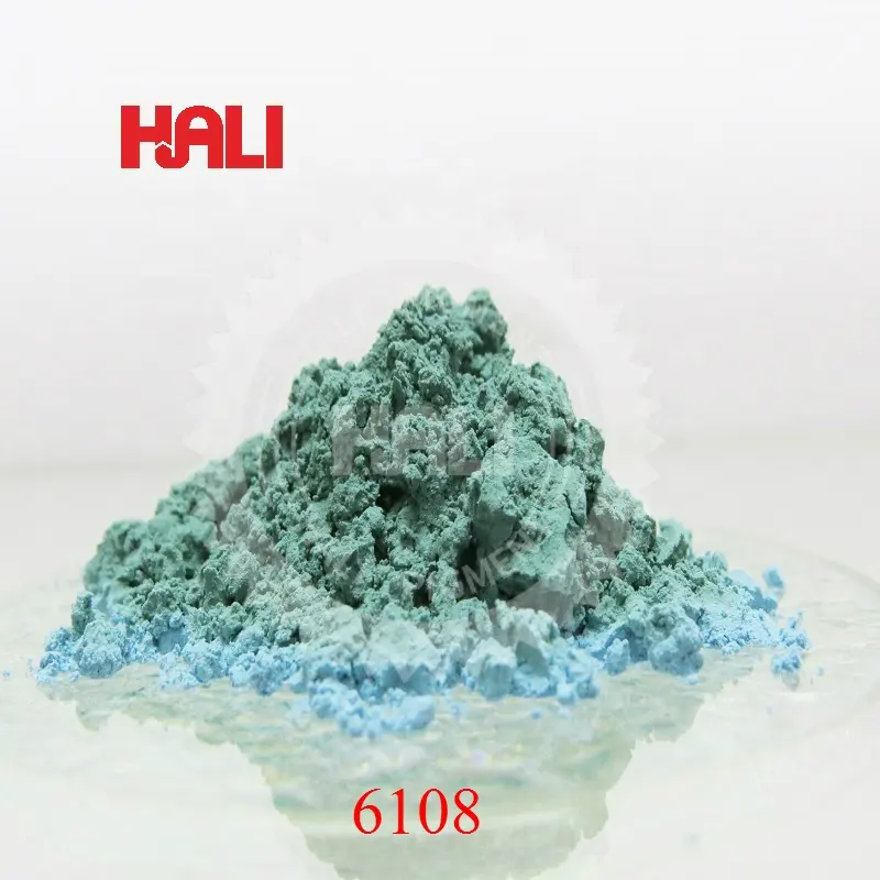 Pigment thermochromique en poudre, pigment thermochromique sensible au toucher, article: HLR-6108 couleur: 31 centigrades vert à bleu
