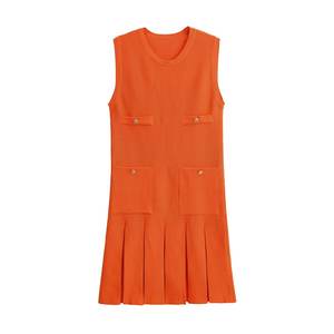 Vestido Mini de Punto Plisado Ancho, Moderno y Chic para <span class=keywords><strong>Mujer</strong></span>, Verano, Sin Mangas, Vestidos Femeninos, Vestidos, Robe <span class=keywords><strong>Mujer</strong></span> - Product Image 5