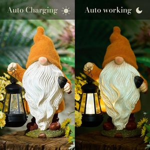 Modelo de Búho Navideño para Otoño, Búho Decorativo para Jardín con Linterna, Luces Solares, Resina Impermeable, Pintado a Mano, Artístico, para Exteriores - Product Image 4