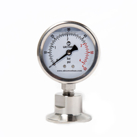 Glycerin Filled Cylinder Industrial Pressure Gauge Stainless Steel 304 Clamp Diaphragm Measuring Instruments 0-4bar High Quality