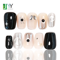 Ongles 3D de luxe pré-dessinés faits à la main avec breloques, vente en gros, capsules d'ongles en acrylique à couverture complète, faux ongles nude de haute qualité