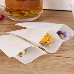Пакетики из нетканого материала с фильтром, одноразовый чайный инфузер, натуральный Пустой чайный пакетик Для листовых трав, чай 5*7 см