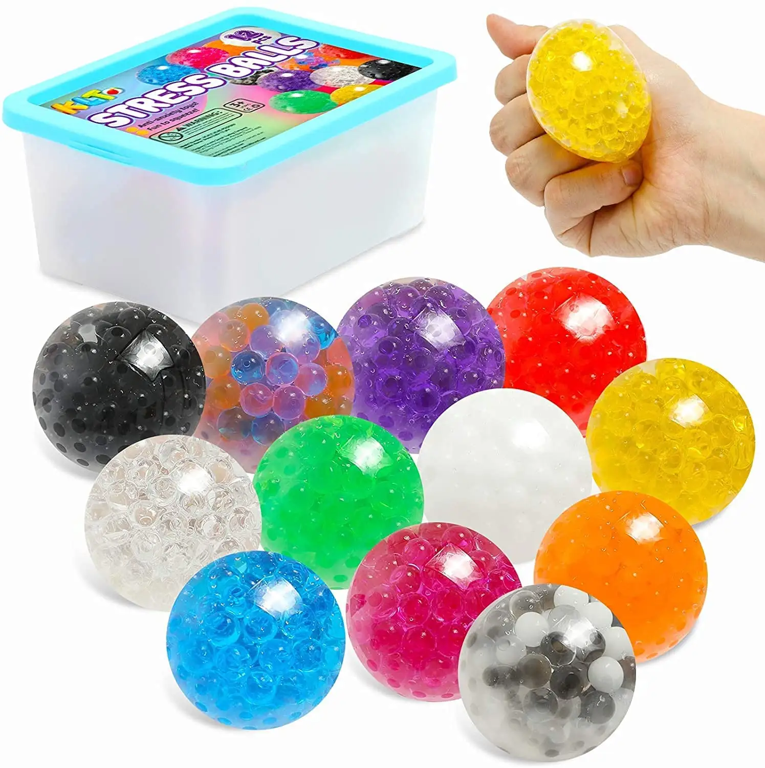 2023 Colorful Autism Anxiety Focus Fidget toy Sensory Water Bead Ball Sensory Stress Ball Fidget Toy Stress Ball Kids Adults