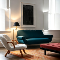 Lampe sur pied en laiton avec abat-jour en tissu noir, bras articulé réglable, lampe de lecture pour bureau, salon, villa, hôtel, décoration