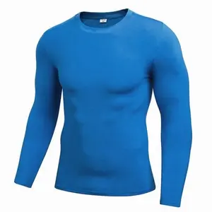 Camiseta deportiva de manga larga para hombre, ropa deportiva ajustada y elástica para correr, de secado rápido