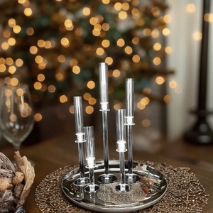 <span class=keywords><strong>Bougeoir</strong></span> européen rétro à une tête en cristal avec <span class=keywords><strong>bouteille</strong></span> en verre à poteau droit pour mariage et décoration de Noël - Product Image 3