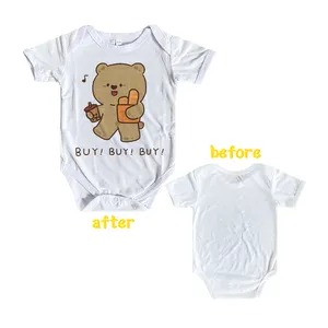 Abd depo fabrika toptan fiyat 0-24month tüm boyutları bebek boş süblimasyon Onesie % 100% Polyester rahat bebek Romper