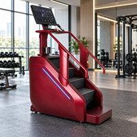 K-FIT GSK8 Alat Pemanjat Tangga Pintar Kelas Komersial dengan Anak Tangga Anti Selip, Multi Program, untuk Gym Komersial dan Gym Rumah Mewah