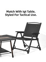 Chaise Kermit moderne pliable en aluminium noir, légère, en tissu Oxford, avec piètement en bois massif, imperméable, durable, portable, carrée, pour jardin et extérieur