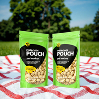 Sachet Doypack Personnalisé Imprimé, Qualité Alimentaire, Refermable avec Fermeture Éclair, Semi-Transparent et Semi-Coloré, pour Emballage de Noix, Snacks, Grains de Café, Pistaches