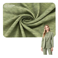 Tissu jersey mélangé teint en fil TC 65% polyester 35% coton 180GSM OEKO-TEX pour chemises habillées, costumes d'affaires et vêtements