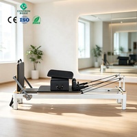 Alat Pilates Reformer Grosir dengan Kotak Latihan Duduk, Mesin Pilates untuk Studio atau Peralatan Gym di Rumah