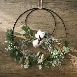 Zhinia Cotton Double Ring <b>Wall</b> Hanging Artificial <b>Flower</b> Wedding <b>Decoration</b> CF01070 - Product Image 1