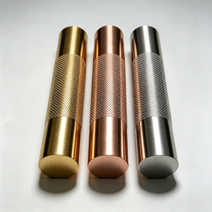 CNC Machined Knurl <b>Grid</b> Aluminum Cylinder Custom Fabrication, Support Different Sizes & <b>Metal</b> Materials - Product Image 2
