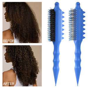 <b>Detangling</b> Paddle Hairbrush with Wheat Straw Handle and Nylon Bristles for Curly <b>Hair</b> Flexible Design for Women - Product Image 4