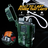 Briquet Plasma Double Arc à Allumage Tactile, Étanche, Coupe-Vent, Indicateur de Batterie, Rechargeable pour Camping en Plein Air, Pêche, Vente en Gros