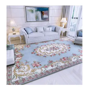 新设计复古豪华沙发客厅3d打印水晶天鹅绒定制地毯