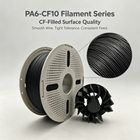 Filament d'imprimante 3D PA6-CF10 en fibre de carbone à 10 %, plastique d'ingénierie à faible déformation pour pièces fonctionnelles