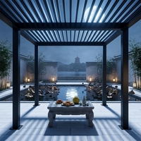 Pergola bioclimatique motorisée en aluminium à lames orientables, fabriquée par Sweet Home OEM, toit rétractable, écologique, imperméable, pour extérieur