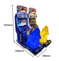 Machine d'arcade de course de voitures rapides à monnayeur, simulateur de conduite pour enfants en plastique et fer, avec distributeur de jouets, garantie 1 an