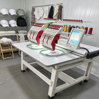 Spezielle Hutstickmaschine mit gebogenem Kappenträger und verstellbarer Klemme für die Individualisierung von Baseballkappen und Beanies.