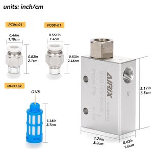 เครื่องกำเนิดสุญญากาศ Airix รุ่น Cv-05hs 79Psi แบบโลหะ พร้อมอุปกรณ์และตัวกรอง - Product Image 2