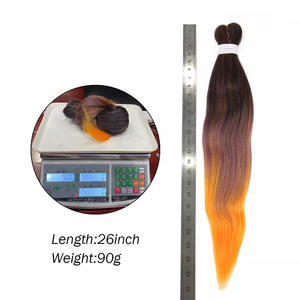 Anekalon-Paquete de 2 trenzas de <span class=keywords><strong>pelo</strong></span> trenzado de fibra, 2 en 1 ez pre estiramiento para trenzas - Product Image 5