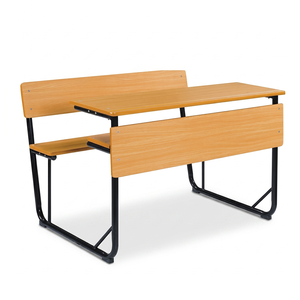 Meubles d'école secondaire au design moderne, ensemble bureau et chaise individuels pour élèves, avec matériaux métalliques et en bois FT-0410 FT-0410 - Product Image 1