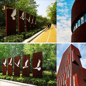 EX694 Biombos de Jardín Modernos Plegables de Acero Inoxidable con Corte Láser Perforado y Diseño Multifuncional - Product Image 5