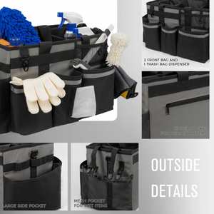 Sac de rangement professionnel gris moyen pour les femmes de ménage, les nettoyeurs de maisons et les professionnels du detailing automobile, avec poignée - Product Image 3