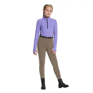 Pantalon d'équitation pour filles culotte de genou équestre pour enfants collants de cheval à siège complet culotte d'hiver en molleton de silicone