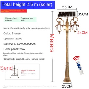 Lampadaire de jardin extérieur double lanterne LED IP66 à alimentation CA avec détecteur de mouvement, poteau métallique résistant aux intempéries, intensité variable, éclairage 10 ans - Product Image 6