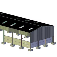 Structure à grande portée en acier galvanisé, kit d'atelier/entrepôt thermique en acier coloré résistant à la corrosion pour élevage de bétail et volailles