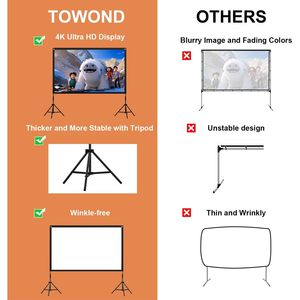 Towond 100-Inch Di Động Movie Màn Hình 16:9 <span class=keywords><strong>HD</strong></span> Trong Nhà Ngoài Trời Phía Trước Phía Sau Chiếu 200-Inch Đứng Cho Máy Chiếu - Product Image 1