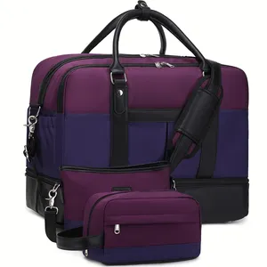Nerlion özel Logo baskı adedi 10 adet su geçirmez silindir seyahat çantası spor ayakkabı bölmesi ile açık silindir seyahat çantası