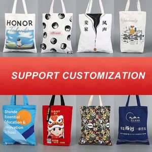 Custom Logo Printed Eco Recyclable Reusable Plain Blank Calico Organic Cotton <b>Canvas</b> Shopping Tote <b>Bag</b> - Product Image 5