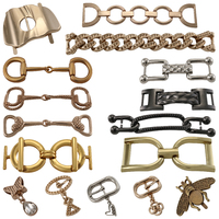 Logo en alliage de zinc personnalisé en laiton, quincaillerie, décoration de chaussures, chaîne à ardillon réglable, boucles en métal pour chaussure