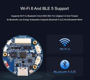 Carte de développement ZYSY <span class=keywords><strong>ESP32</strong></span>-C6 avec écran tactile AMOLED rond de 1,32 pouce, interface QSPI, prend en charge le Wi-Fi 6 et le <span class=keywords><strong>5G</strong></span> - Product Image 4