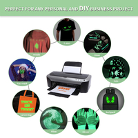 Prêt à expédier Papier autocollant A4 8,5 x 11 pouces qui brille dans le noir Sublimation Glow 100 feuilles pour tissus foncés et clairs/blancs