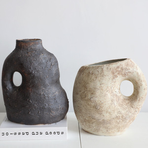 Vintage Antique Ceramic <b>Vase</b> Set for Home Decor Glazed Matt for Flower Arrangements Modern Style with Vintage Touch - Product Image 2
