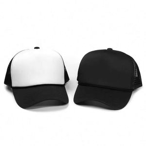 Gorra Trucker de 5 Paneles con Logotipo Personalizado, Bicolor, Ajustable, Deportiva, de Béisbol, con Frente de Espuma de Poliéster y Parte Trasera de Malla, Casquette en Blanco - Product Image 1