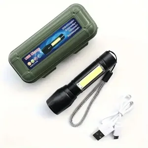 Xách tay COB + XPE USB sạc <span class=keywords><strong>LED</strong></span> <span class=keywords><strong>Torch</strong></span> <span class=keywords><strong>mini</strong></span> 3 chế độ chiếu sáng đèn pin cho cắm trại ngoài trời & câu cá ABS - Product Image 2